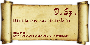 Dimitrievics Szirén névjegykártya